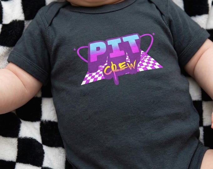 Pit Crew Infant Fine Jersey Bodysuit-Baby Girl Racing Onesie, Girls Racing Bodysuit, Racing baby shower gifts