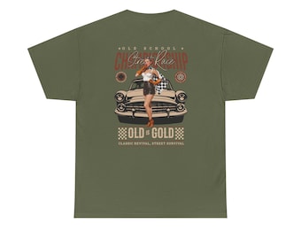 Street Race Championship Vintage Racing Unisex Heavy Cotton Tee-Mens racing t shirt, pinup racing, vintage race car, mens graphic tees,