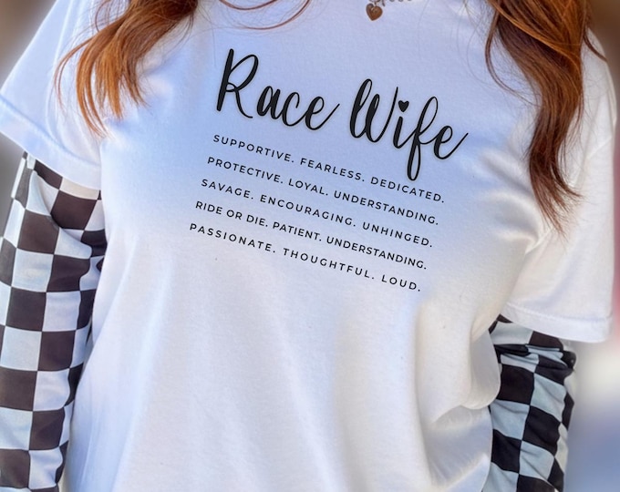 Race Wife Graphic Tee, Cotton Racing Shirt