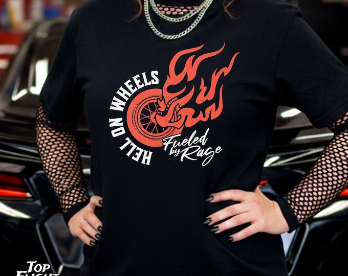 Hell On Wheels Unisex Racing Graphic T Shirt