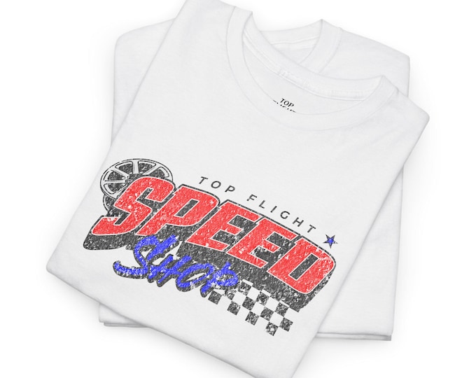 Top Flight Speed Shop Unisex Heavy Cotton Tee-Mens Graphic T Shirts, Mens Racing T Shirts, Street Racing, Drag Racing