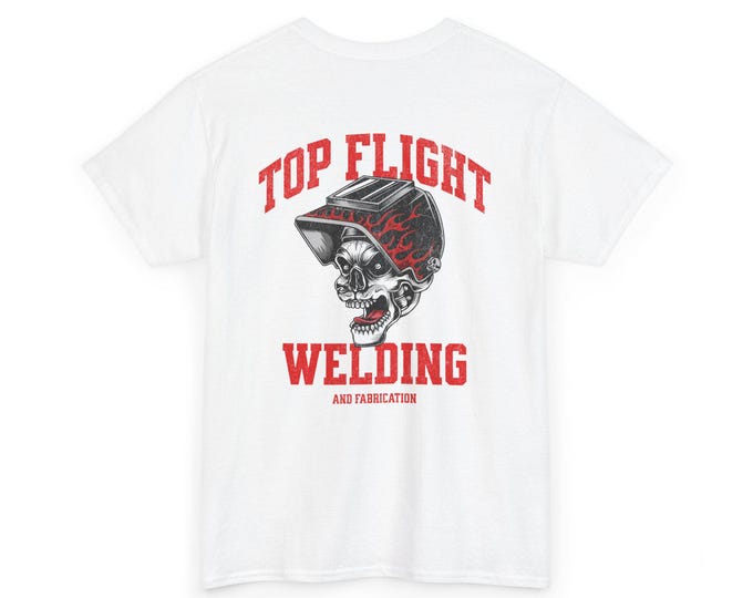 Top Flight Welding Unisex Heavy Cotton Tee-Mens Graphic Welding T Shirt, Welder Shirts, Welding Tees, Mens Blue Collar Shirts