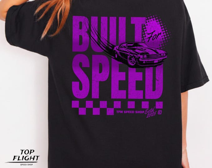 Built For Speed Unisex Heavy Cotton Tee-Womens Graphic T shirt, Womens Racing Tees, Womens T Shirts