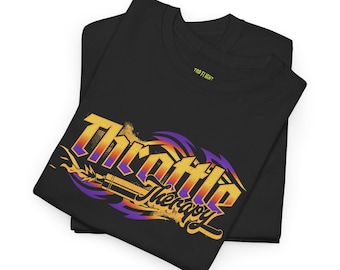Throttle Therapy Unisex Heavy Cotton Tee-Mens graphic racing t shirt, mens racing tees, street racing t shirt, drag racing t shirt