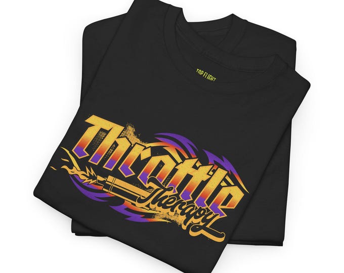Throttle Therapy Unisex Heavy Cotton Tee-Mens graphic racing t shirt, mens racing tees, street racing t shirt, drag racing t shirt