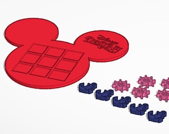 Inspired Mickey Destiny Tic-Tac-Toe STL Digital Download