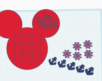Inspired Mickey Treasure Tic-Tac-Toe STL Digital Download