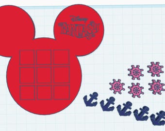Inspired Mickey Fantasy Tic-Tac-Toe STL Digital Download