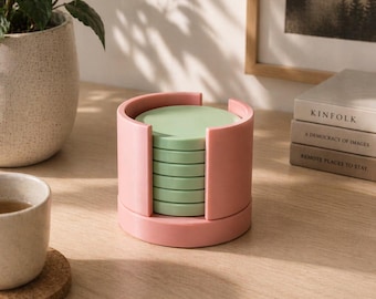 Ensemble de sous-verres simple et moderne STL avec 4 et 8 supports de sous-verres | Impression 3D en téléchargement numérique