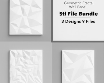 3D Geometric Fractal Wall Tile STL Bundle | Modern Polygon Art (Digital Download)
