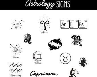 Zodiac Sign Stickers: Astrology Star Map Decals