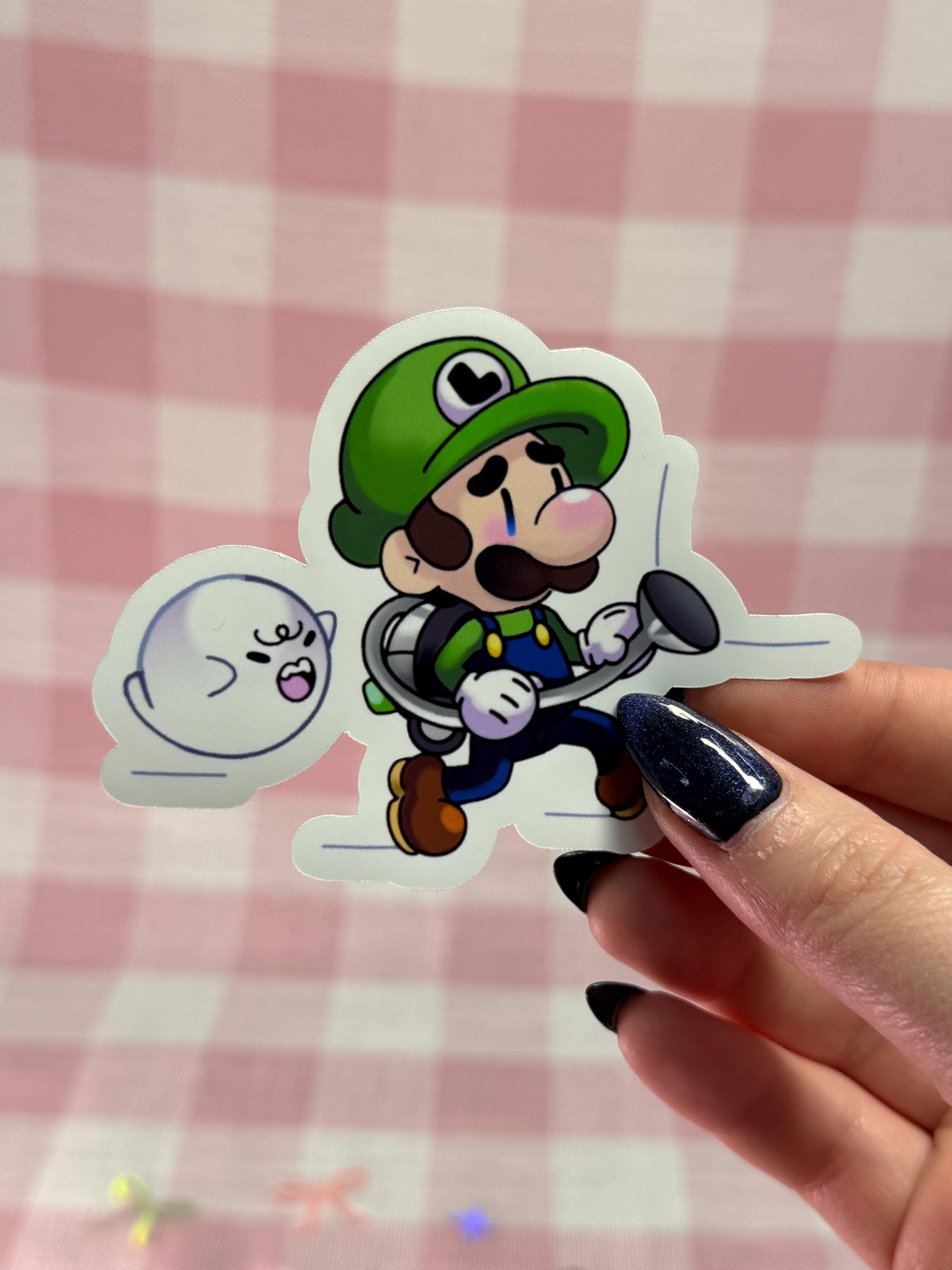 Discover Luigis Mansion Ghost Boo Chibi Kawaii Vinyl Sticker
