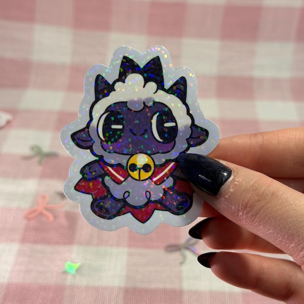 Cult Of The Lamb Confetti Holographic Kawaii Vinyl Sticker