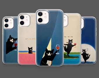 Crazy Cat Phone Case Funny Cat Lover Cover for iPhone 17Pro, 16, 15, 14, 13,12, Samsung S25, S24, S23Fe, S22, A16, A26, A56, Pixel 10, 9
