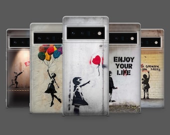 Banksy Phone Case Street Art Anonymous Cover for Google Pixel 10, 10Pro, 9, 9Pro, 8A, 8, 7A, 6A, Samsung S25, S24FE, S23, A17, iPhone 17, 16