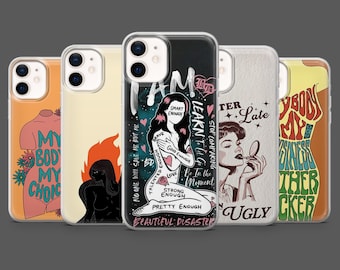 Funda para teléfono feminista "Derechos de la mujer" "Mi cuerpo" para iPhone 17 Pro, 16, 15, 14, 13, 12, Samsung S25, S24, S23 Fe, S22, A16, A26, A56, Pixel 10, 9