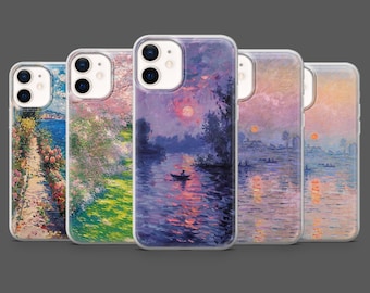 Claude Monet Handy Hülle Gemälde Cover für iPhone 17Pro, 16, 15, 14, 13, 12, Samsung S25, S24, S23Fe, S22, A16 A26, A56, Pixel 10,9