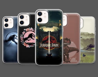 Etui na telefon z motywem dinozaura T-REX z motywem Jurassic Park do modeli iPhone 17Pro, 16, 15, 14, 13, 12, Samsung S25, S24, S23Fe, S22, A16, A26, A56, Pixel 10, 9