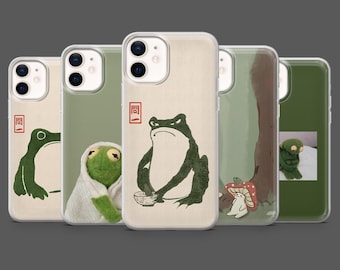 Grumpy Frog Phone Case Matsumoto Hoji Cover for iPhone 17Pro, 16, 15, 14, 13, 12, Samsung S25, S24, S23Fe, S22, A16, A26 ,A56, Pixel 10, 9