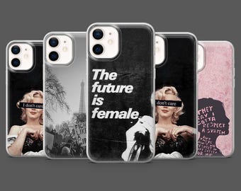 Funda para teléfono feminista con el lema "Patriarcado y poder femenino" para iPhone 17 Pro, 16, 15, 14, 13, 12, Samsung S25, S24, S23 Fe, S22, A16, A26, A56, Pixel 10, 9