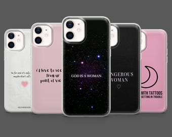 Ariana Grande Phone Case Quotes Pop Star Cover for iPhone 17Pro, 16, 15, 14, 13, 12, Samsung S25, S24 S23Fe S22, A16, A26, A56, Pixel 10, 9