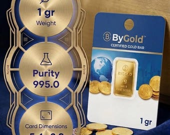 ByGold 1g Fine Gold Bar 999.9 Purity, Certified 1 Gram Pure Gold Ingot, Investment Grade Bullion For Jewelry Making, Wealth Preservation