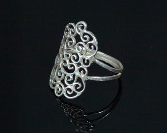 small long silver ring