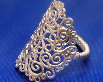 bague mandala argent fait à la main