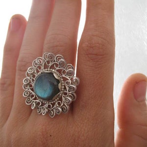 Silver ring with Labradorite image 4