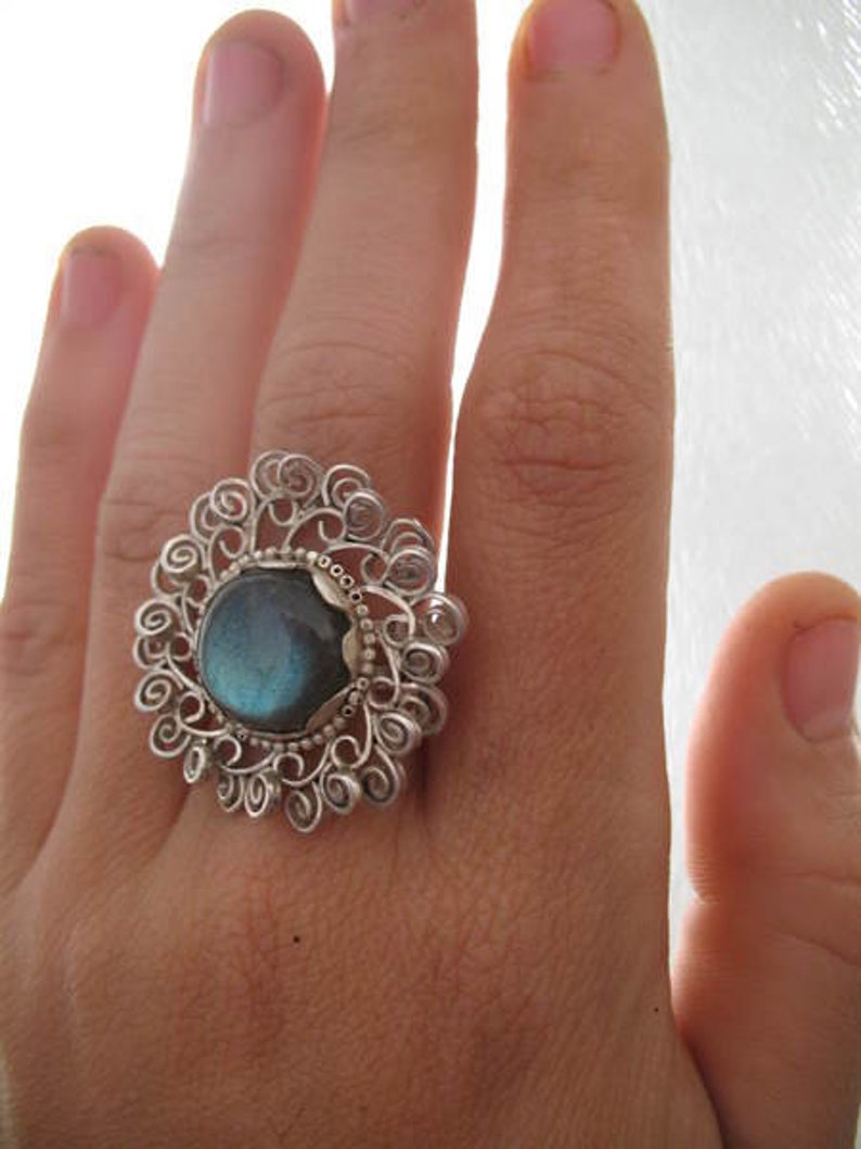 Silver ring with Labradorite image 4