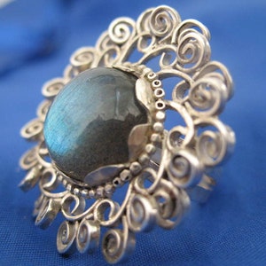 Silver ring with Labradorite image 3