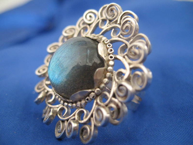 Silver ring with Labradorite image 3