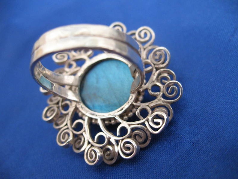 Silver ring with Labradorite image 2