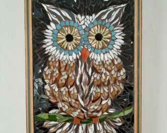 owl glass mosaic