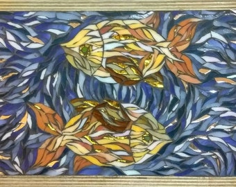 gold fish glass mosaic