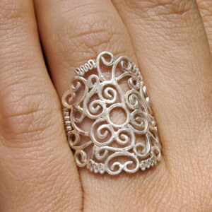 silver Mandala ring image 1