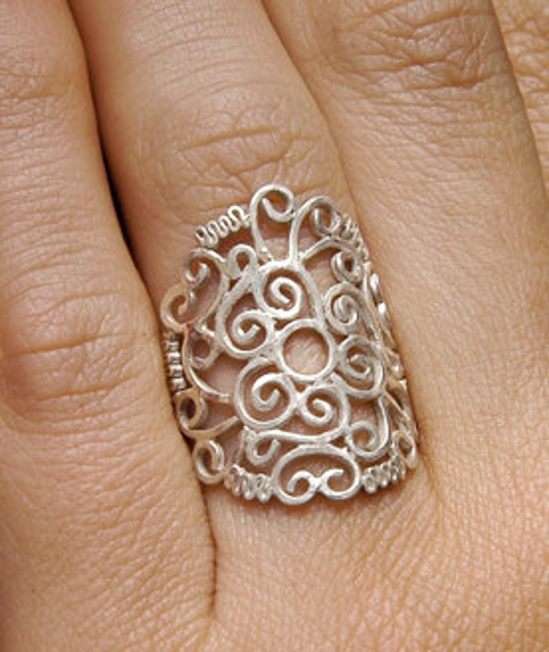 silver Mandala ring image 1