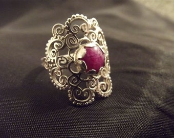 Ruby Star Mandala Ring