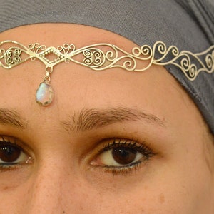 silver crown with Moonstone image 1