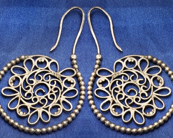 Silver dangle earrings