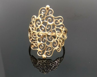 14 k gold Mandala Ring