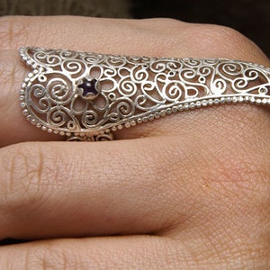 Silver ring with amethyst image 3
