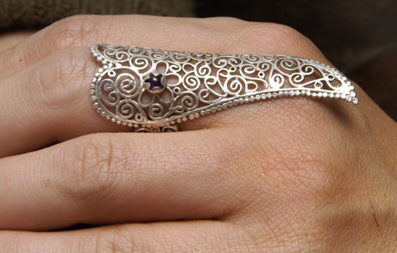 Silver ring with amethyst image 3