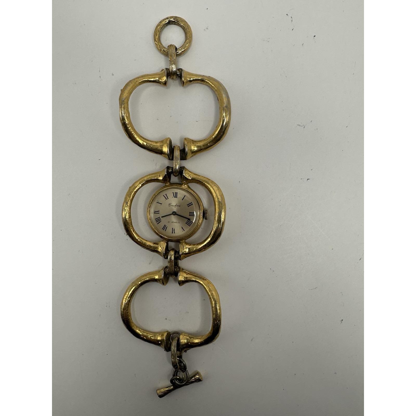 Vintage Crawford‎ 21 Jewels Ladies Watch Works 30MM 7.25\