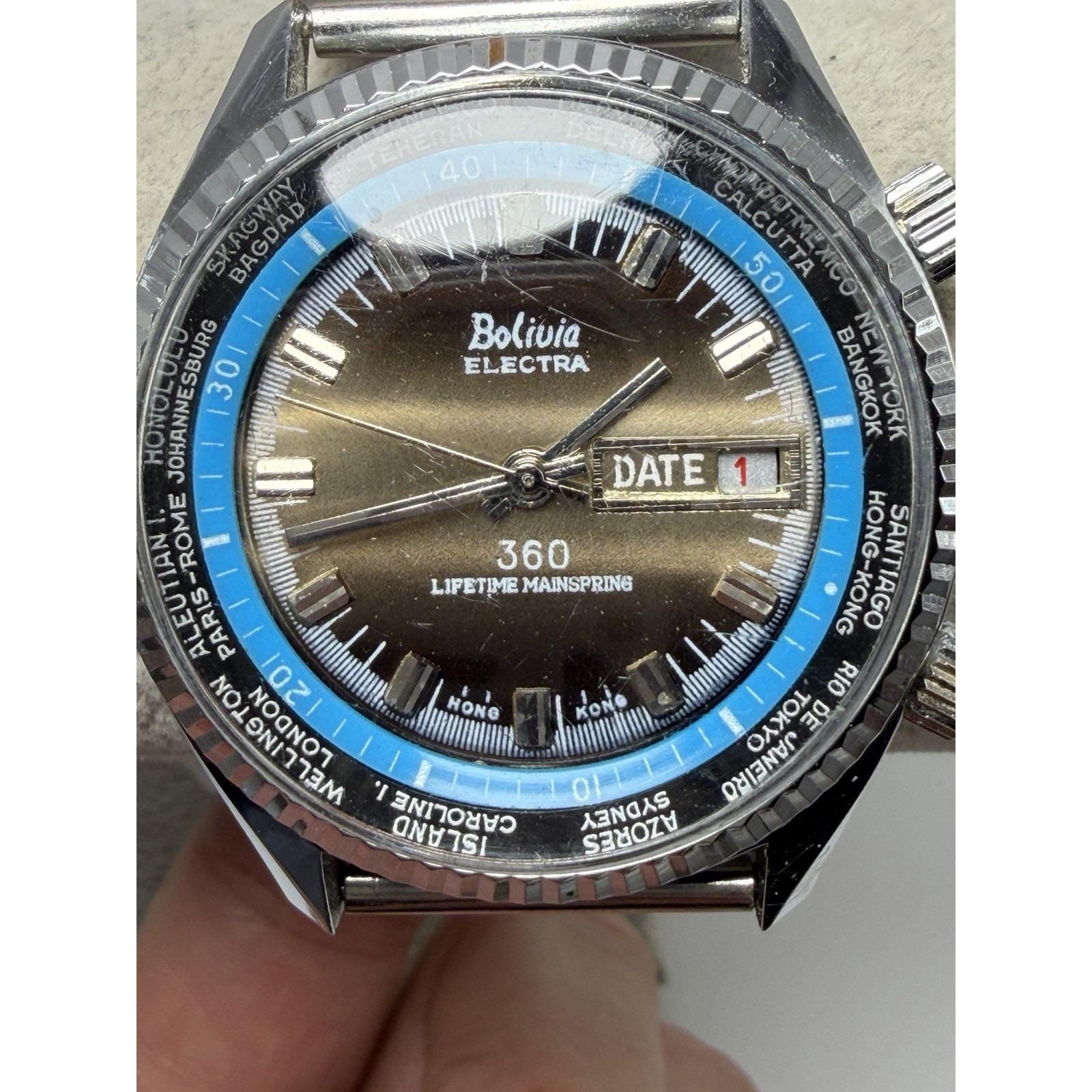 Montre Vintage Homme ELECTRA 2001 Plaqué Or - Fonctionne, Occasion