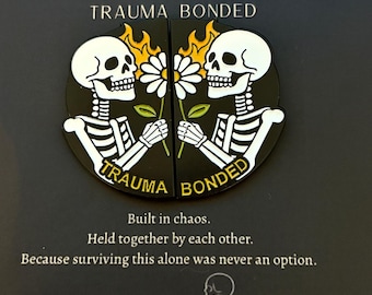 TRAUMA BONDED Nurse Enamel pin set with exclusive Trauma Twins holographic sticker