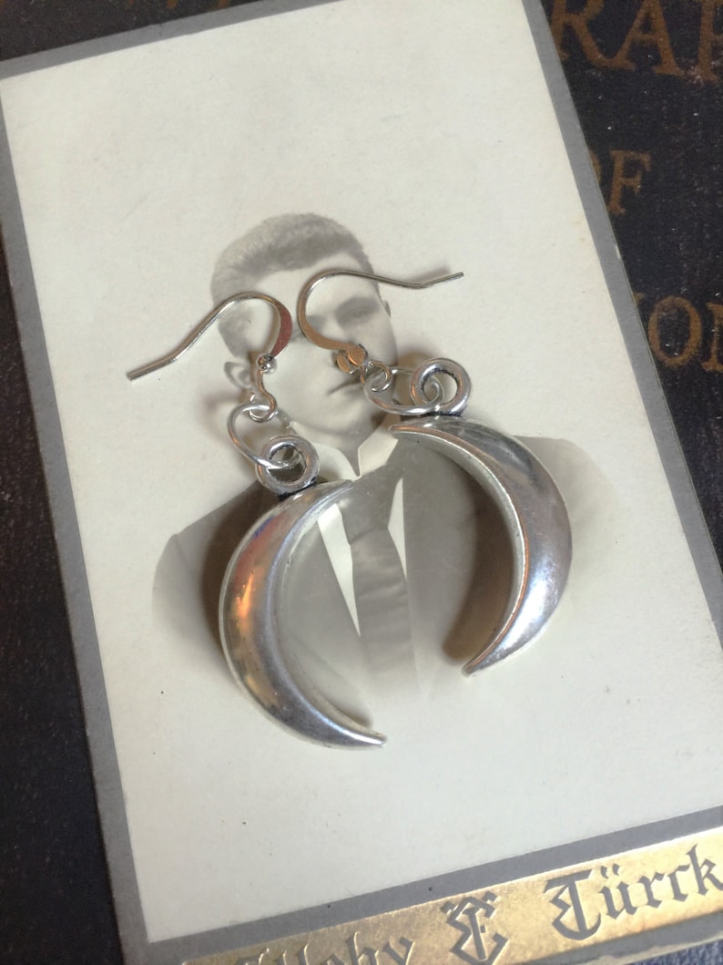 ON SALE crescent moon earrings