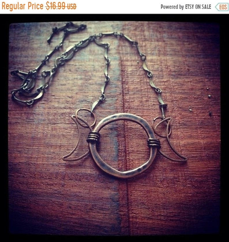 ON SALE Triple Moon Necklace