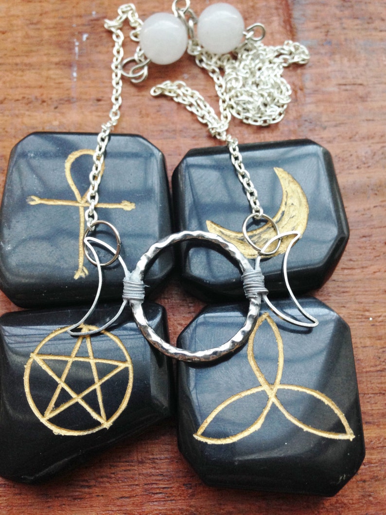ON SALE Triple Moon Necklace with moon stones
