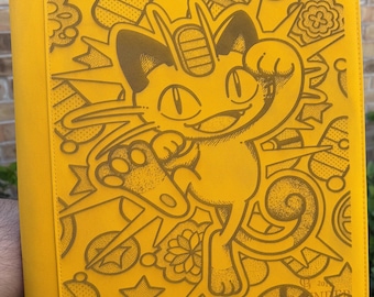 Custom Pokemon Laser Engraved 9 Pocket Meowth Top Loader Binder